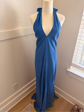 Antonio Melani Blue Halter Maxi Dress
